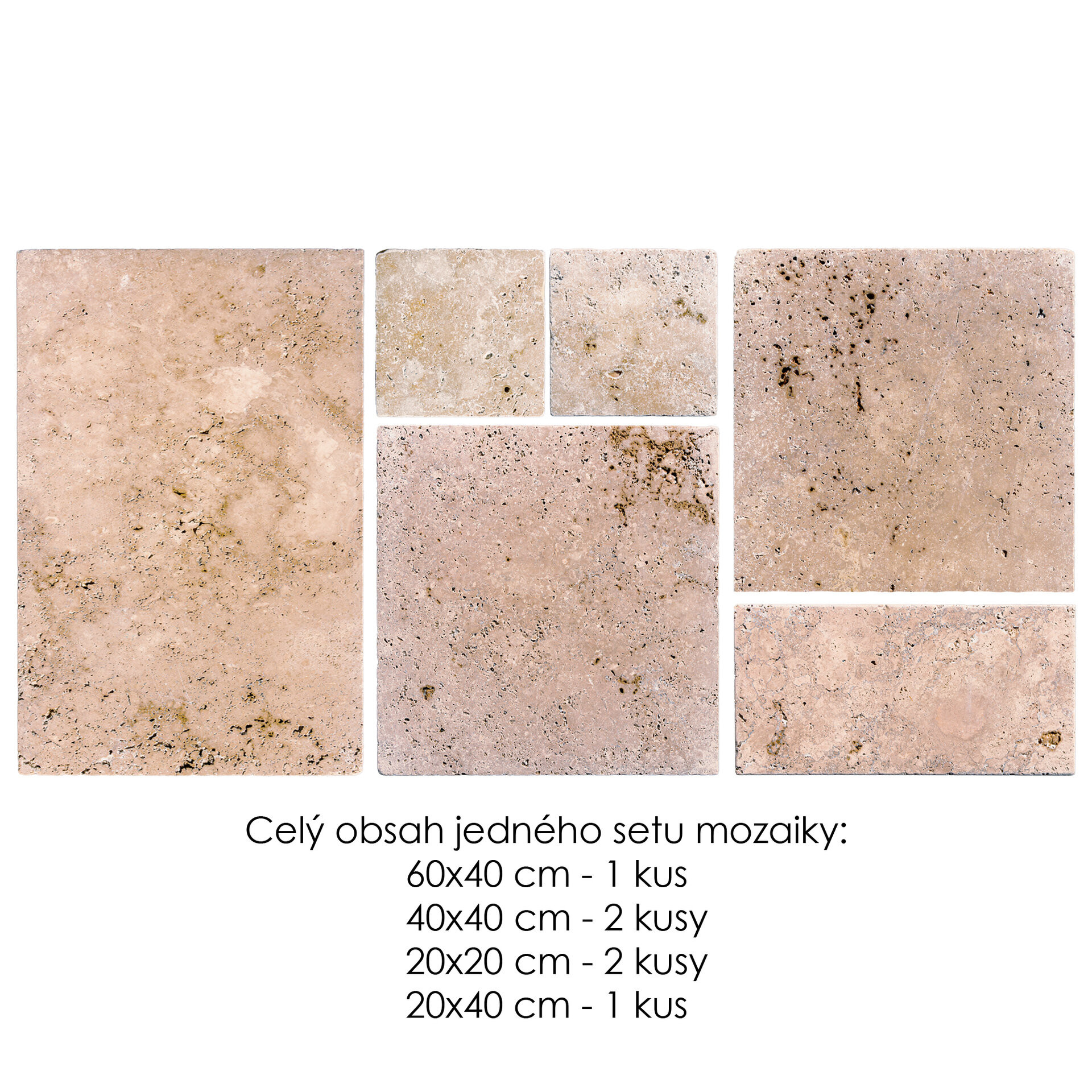 Travertín Antik COFFEE ATR55 mozaika - obklad / dlažba